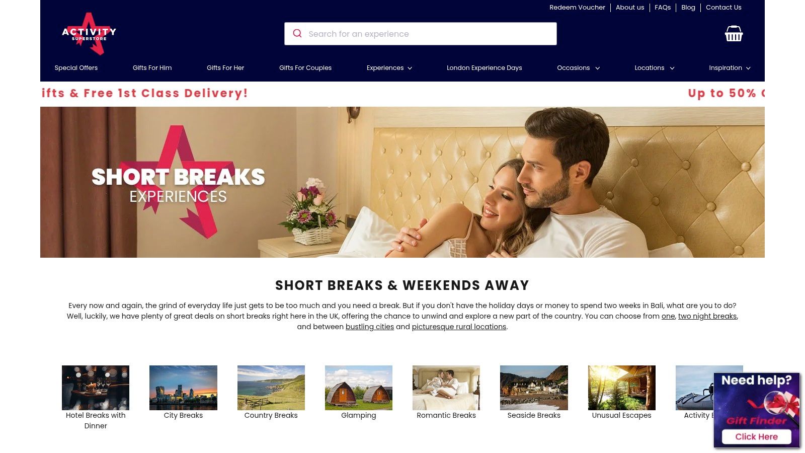 Short Breaks & Weekends Away by Activity Superstore