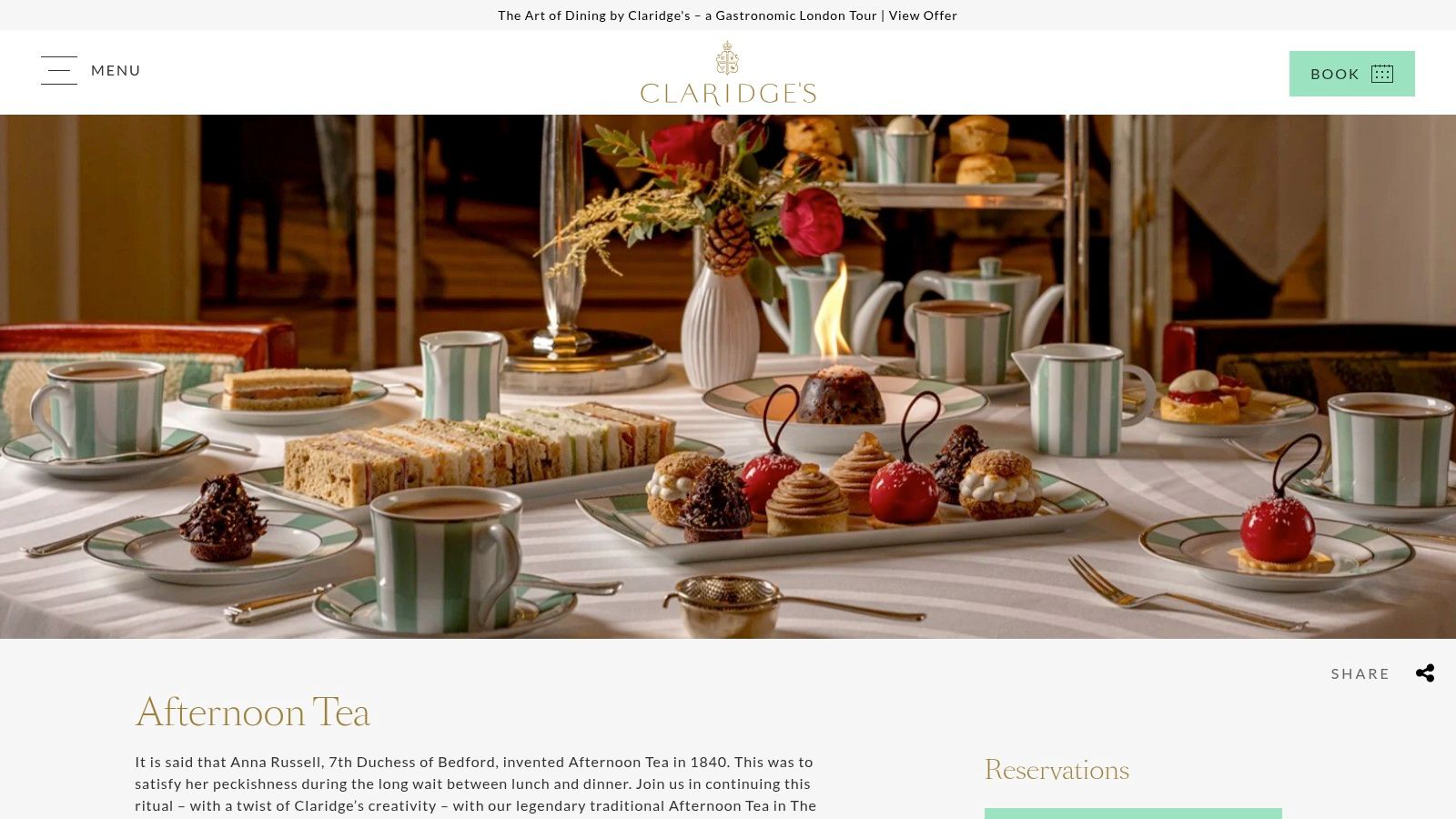 Claridge’s – Afternoon Tea