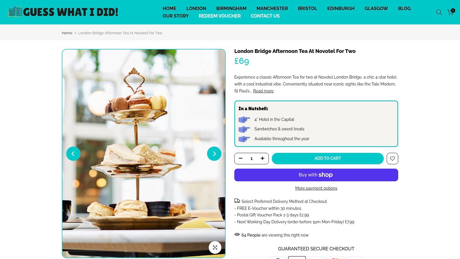 London Bridge Afternoon Tea At Novotel For Two