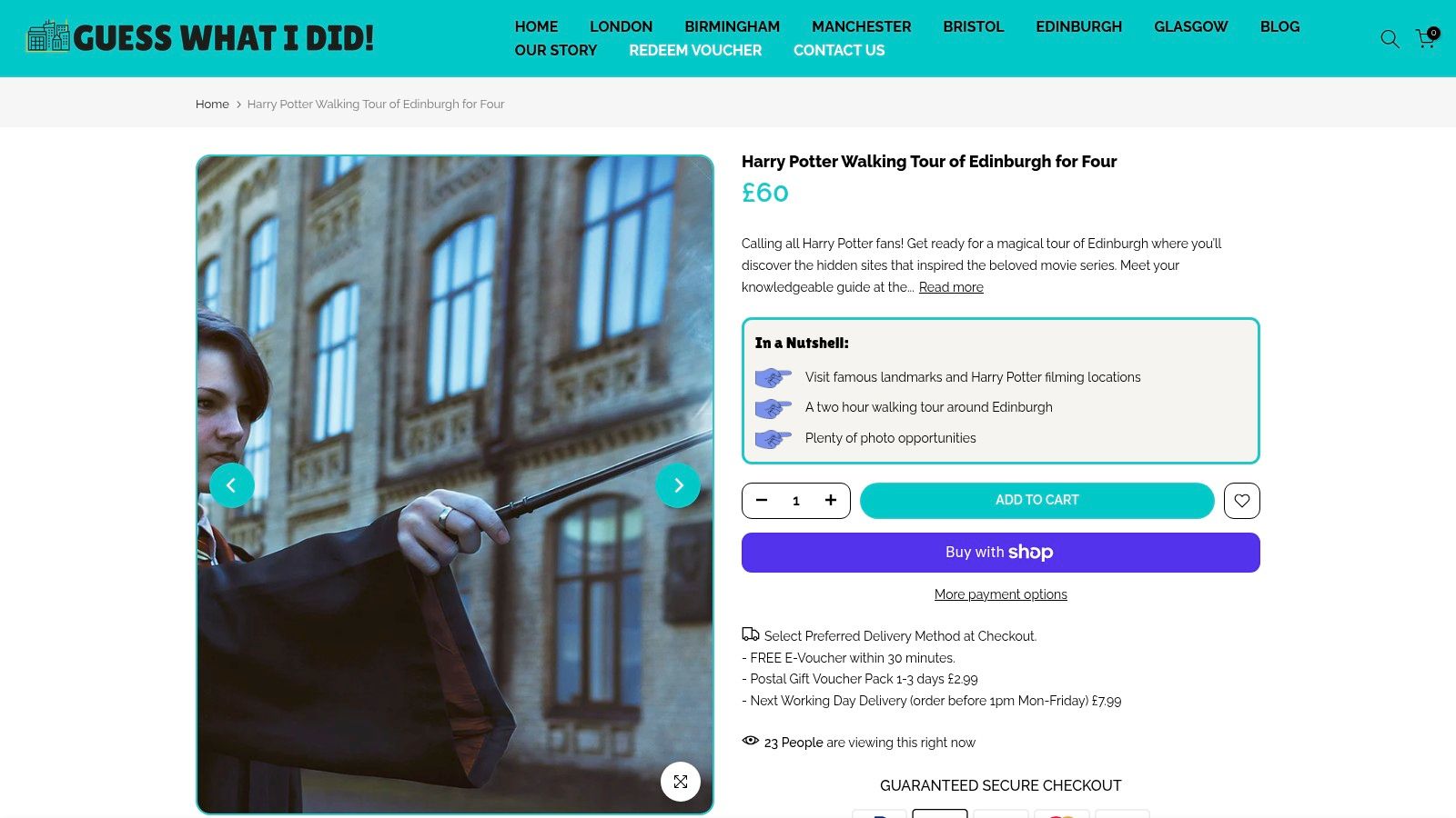 Harry Potter Walking Tour of Edinburgh for Four