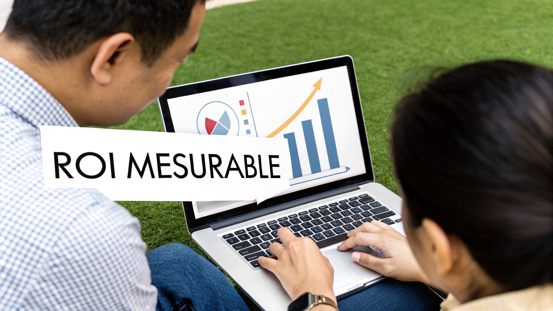 Graphique montrant une croissance financière ascendante, symbolisant le ROI d'un agent IA.