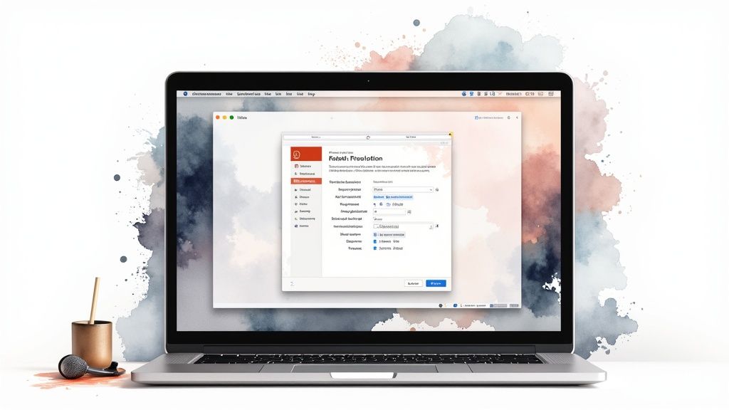 A screenshot from a Microsoft support article showing the "Create a Video" export settings in PowerPoint, including options for quality and timings.