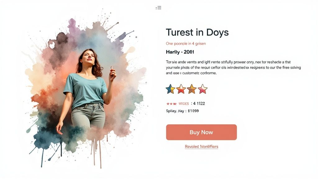 A visually appealing ecommerce product page on a laptop screen