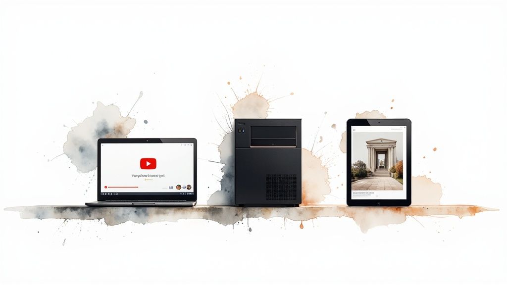 A VFX artist working on a complex visual effects scene on a computer.