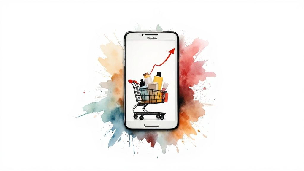 Infographic showing key data about Beauty E-commerce Growth: 35% Annual Increase