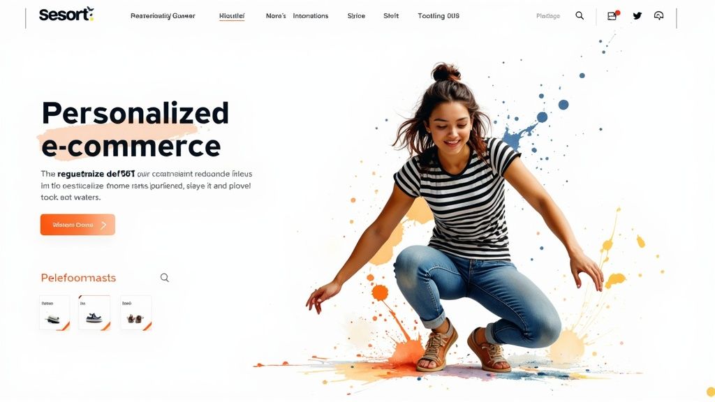 An abstract image representing AI-powered personalization in ecommerce