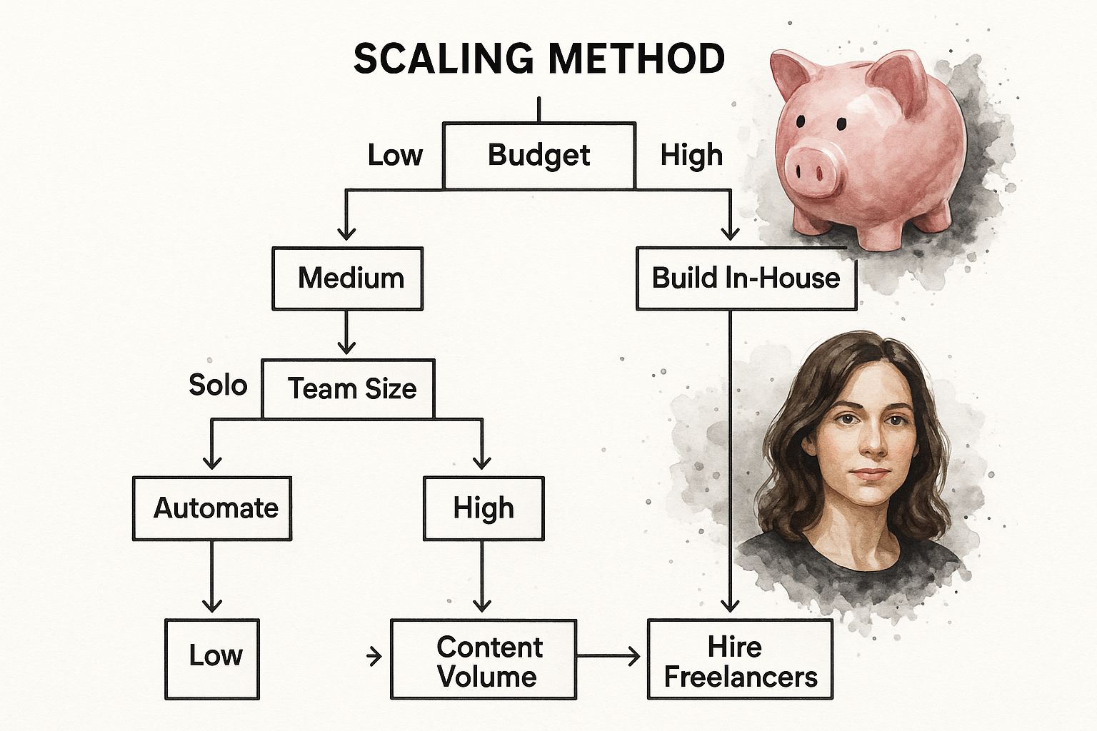 Infographic about how to scale content creation
