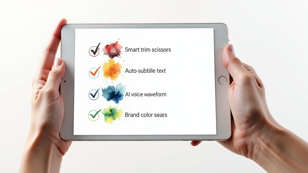 A person working on a laptop with video editing software on the screen