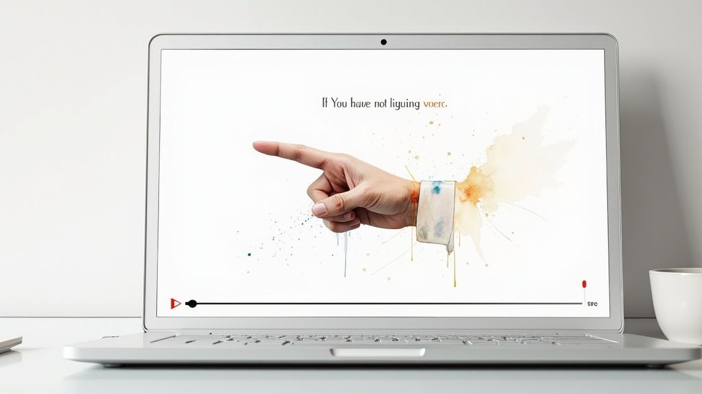 AI voiceover software interface on a computer screen