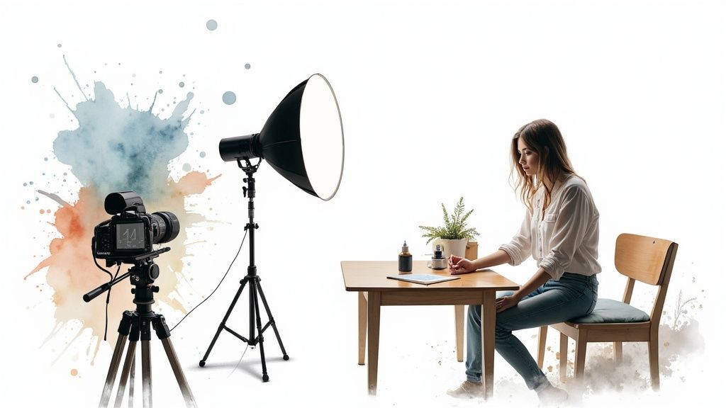 People watching a product video for ecommerce on a laptop