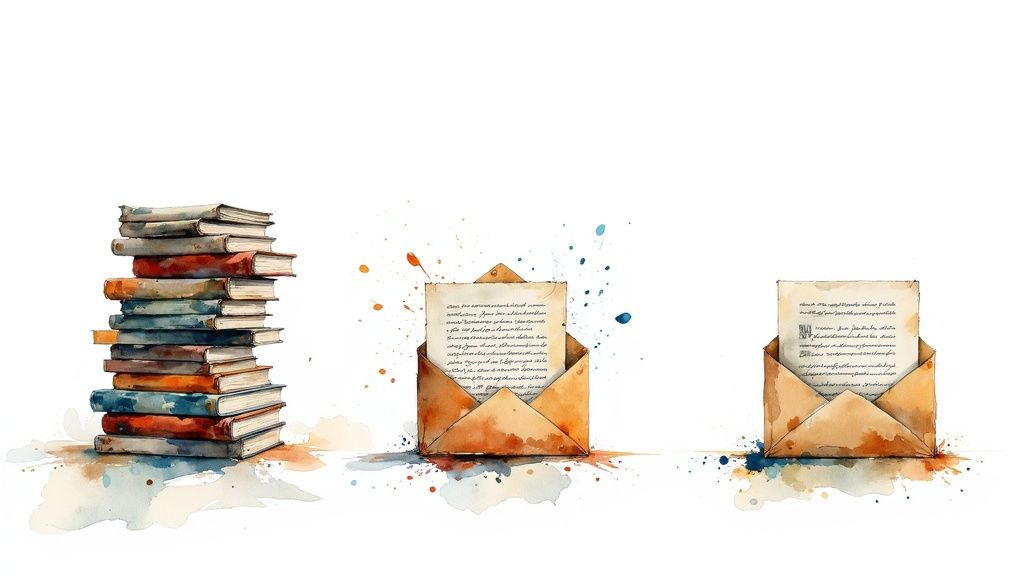 A visual representation of data being compressed, showing large files becoming smaller.