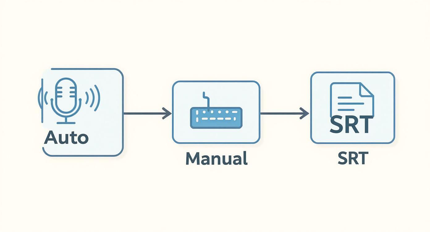 Infographic about how to add captions to videos