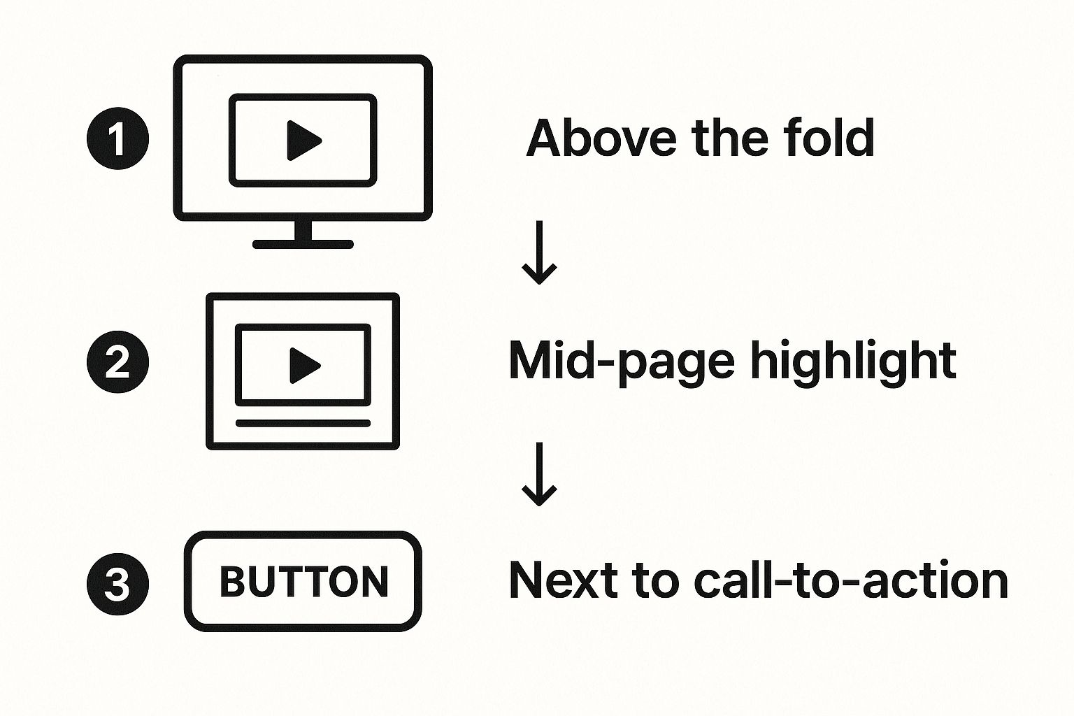 Infographic about landing pages with videos