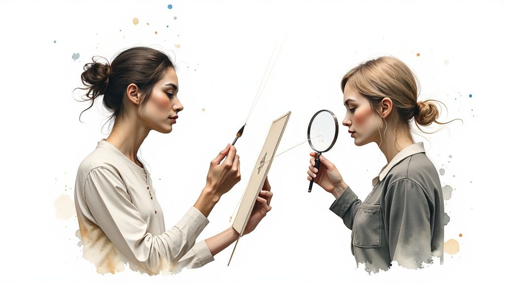 An abstract visualization of a neural network with glowing nodes and connecting lines, representing AI learning processes.