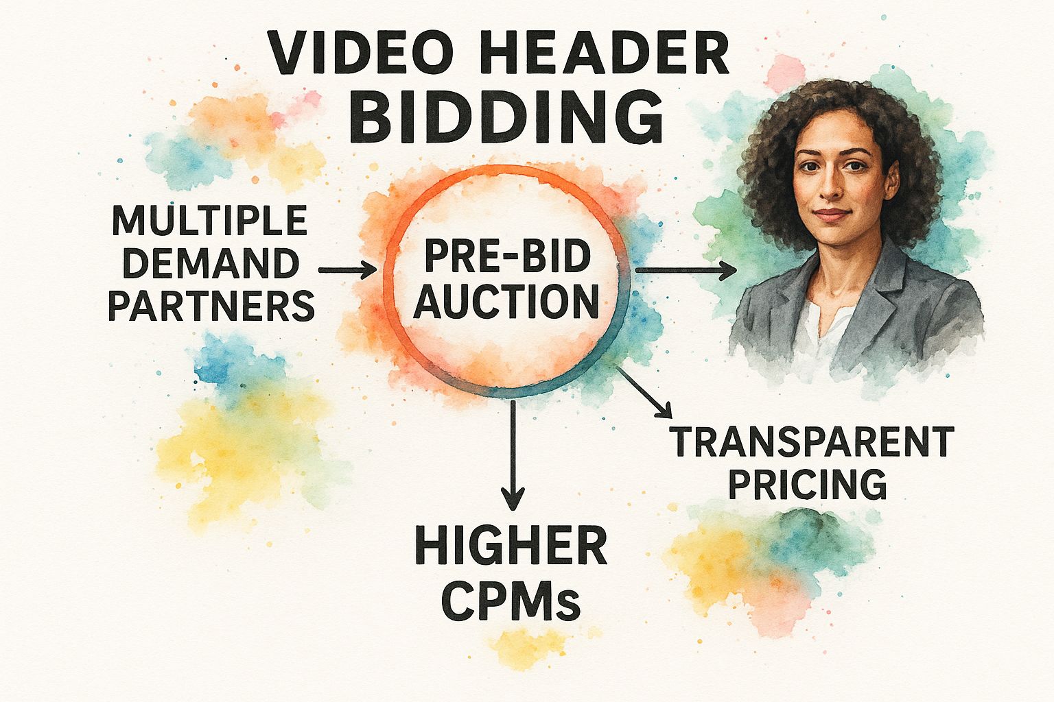Infographic showing key data about Video Header Bidding