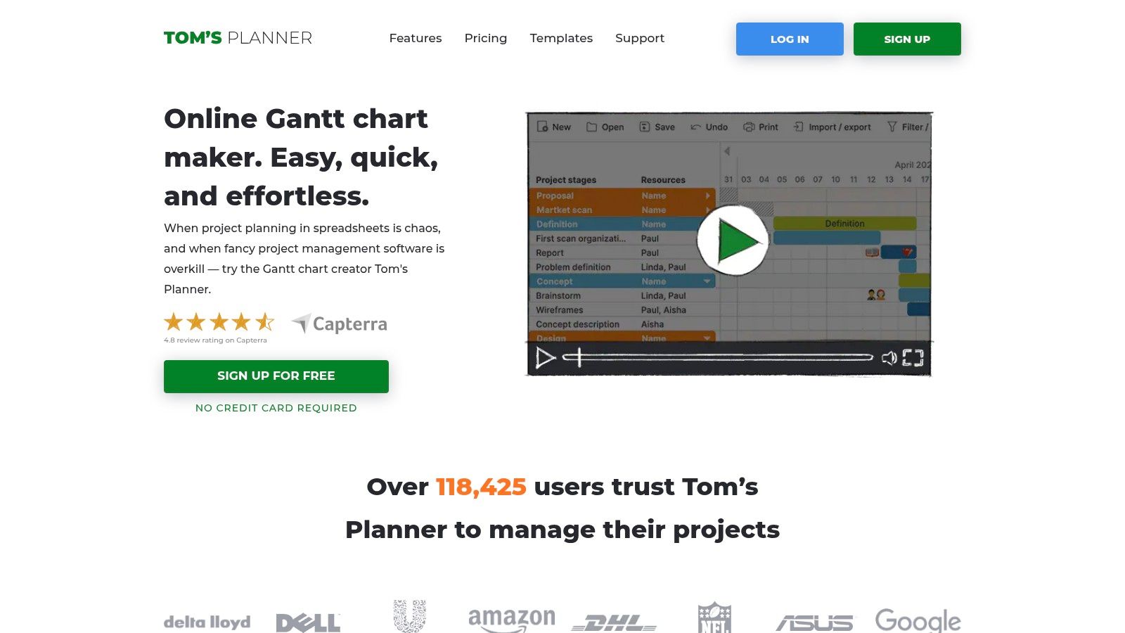 Tom's Planner Video Planning Template