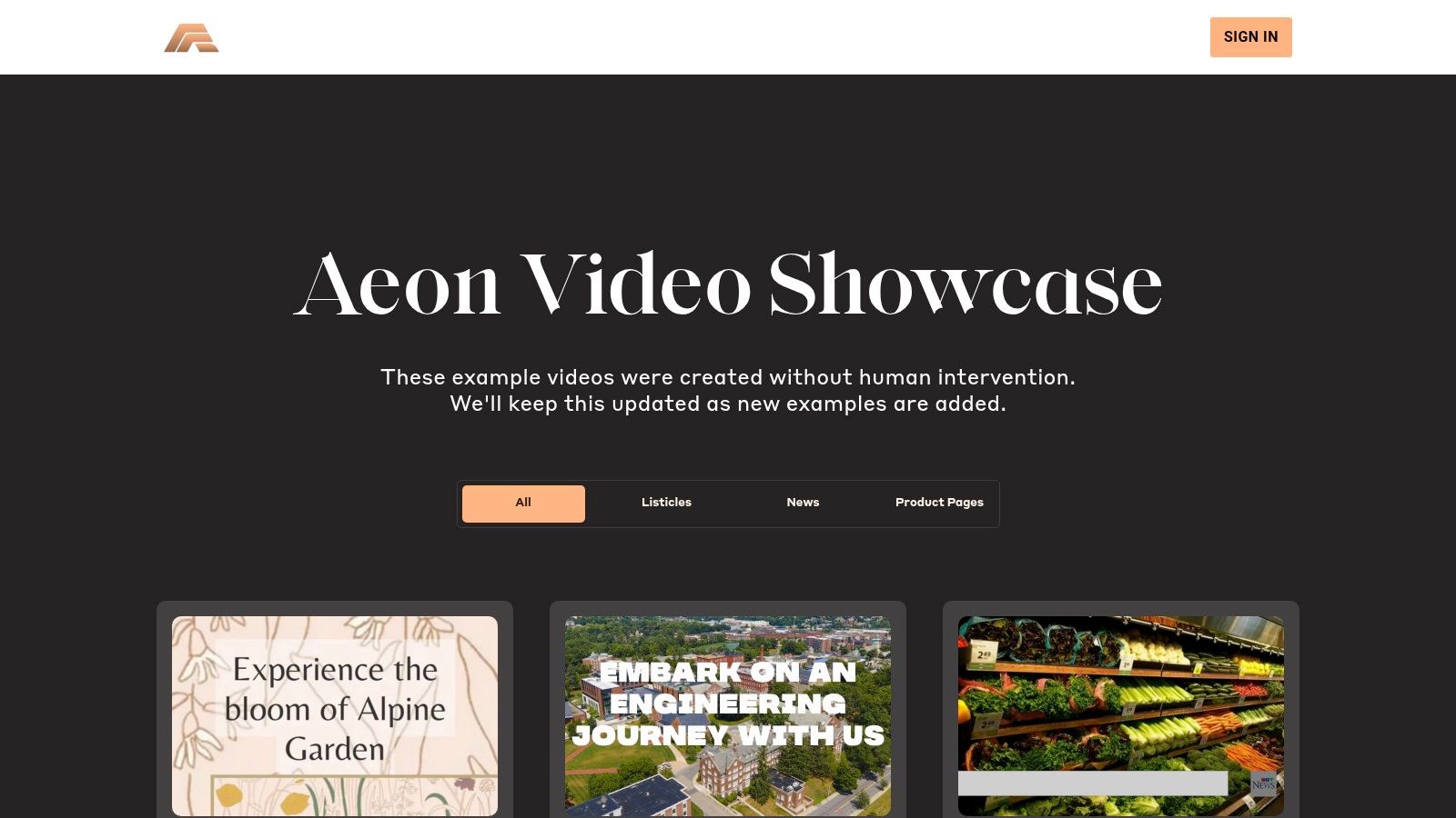 Aeon Showcase