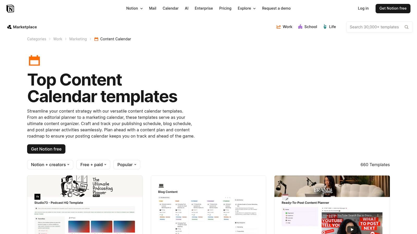 Notion Template Gallery