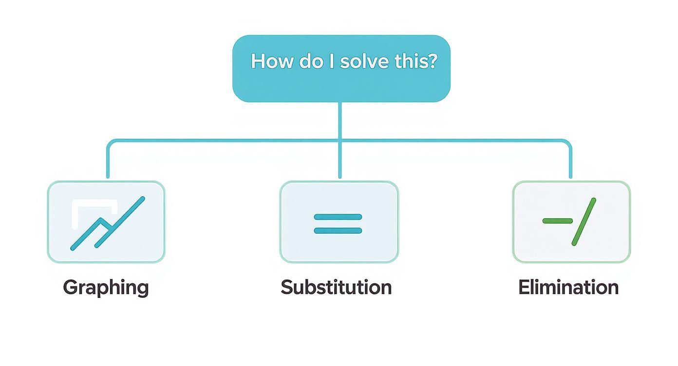 Infographic about how to solve a system of equations
