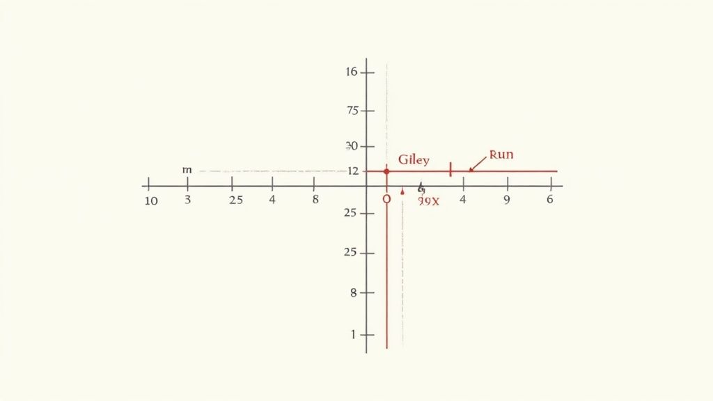 A coordinate plane graph featuring a horizontal line labeled 'Giley' and a vertical line, with numerical labels on axes.