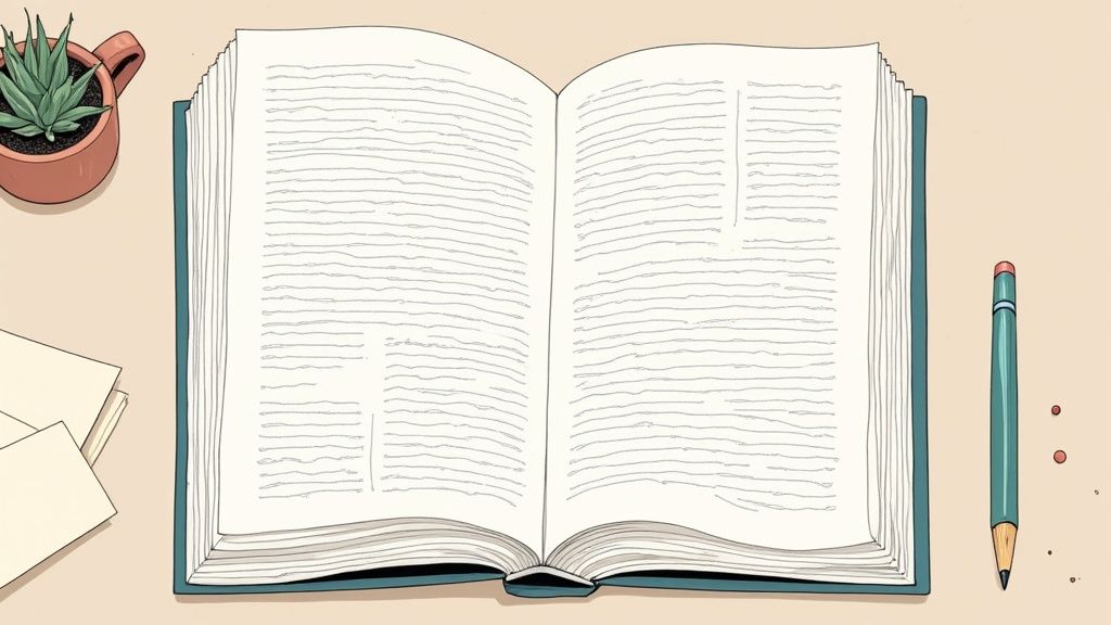 A person marking up a document, showing active engagement with the text.