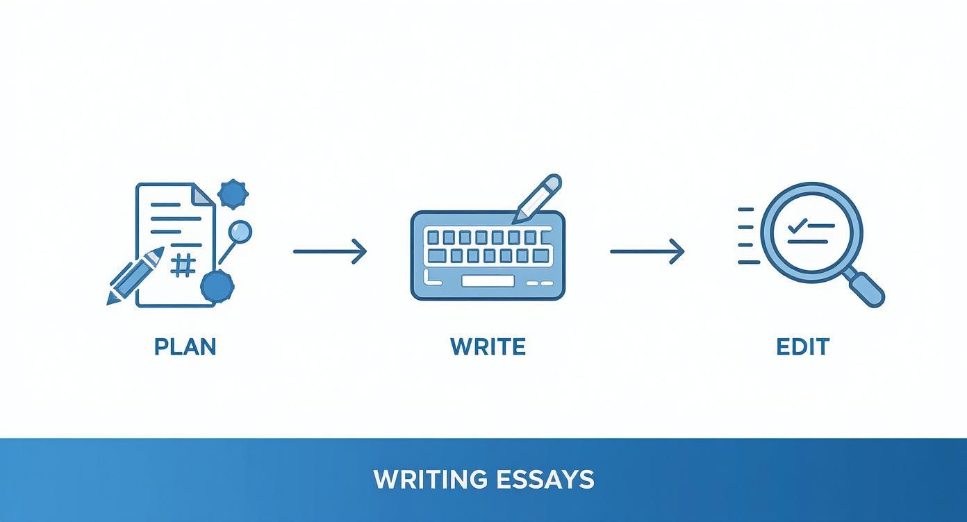 Infographic about how to write essay fast