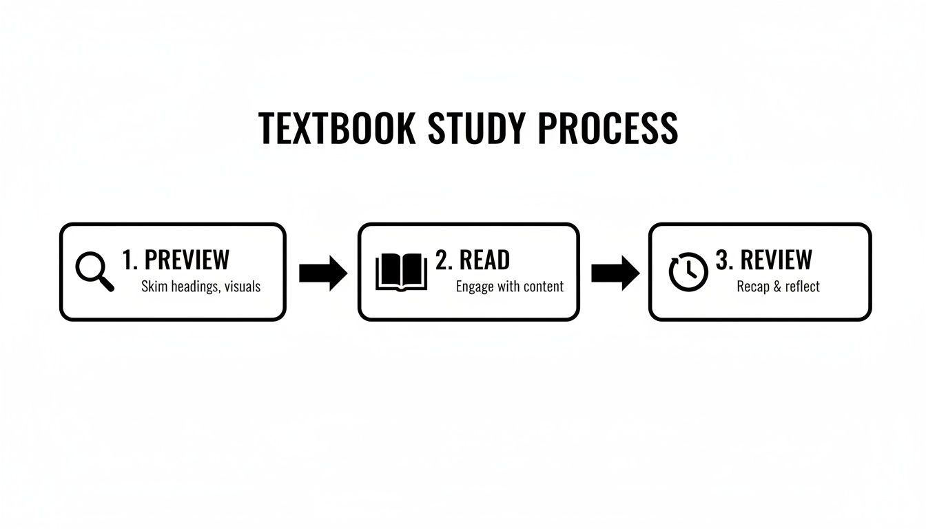 Infographic about how to study from textbooks