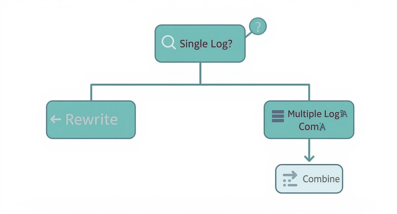 Infographic about how to solve logarithmic equations