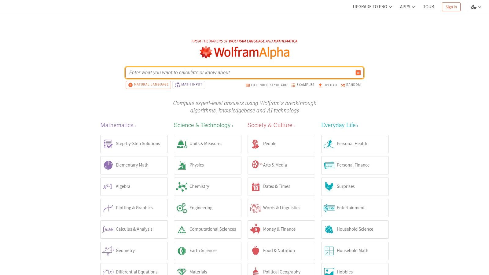 Wolfram|Alpha Pro