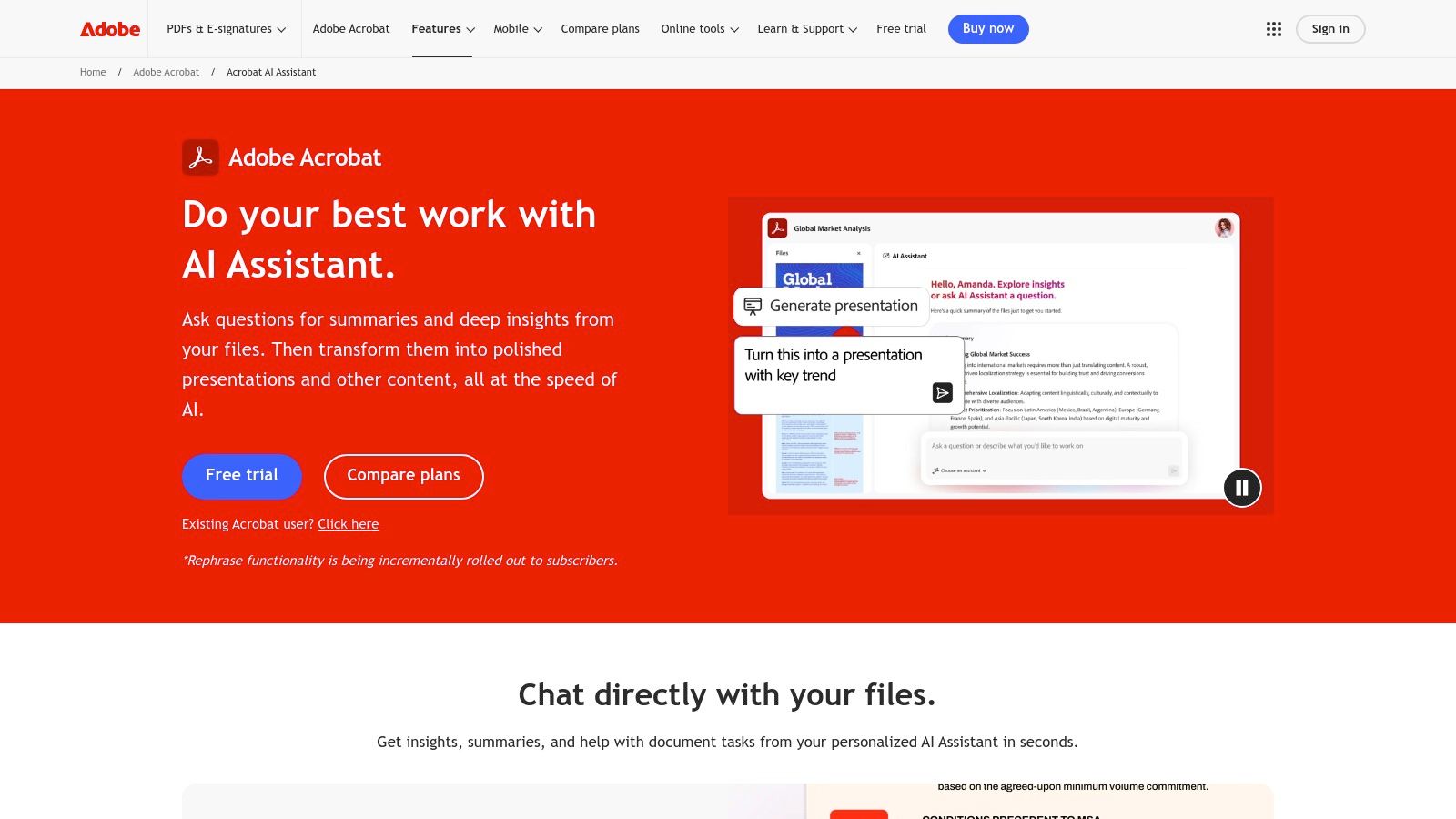Adobe Acrobat AI Assistant