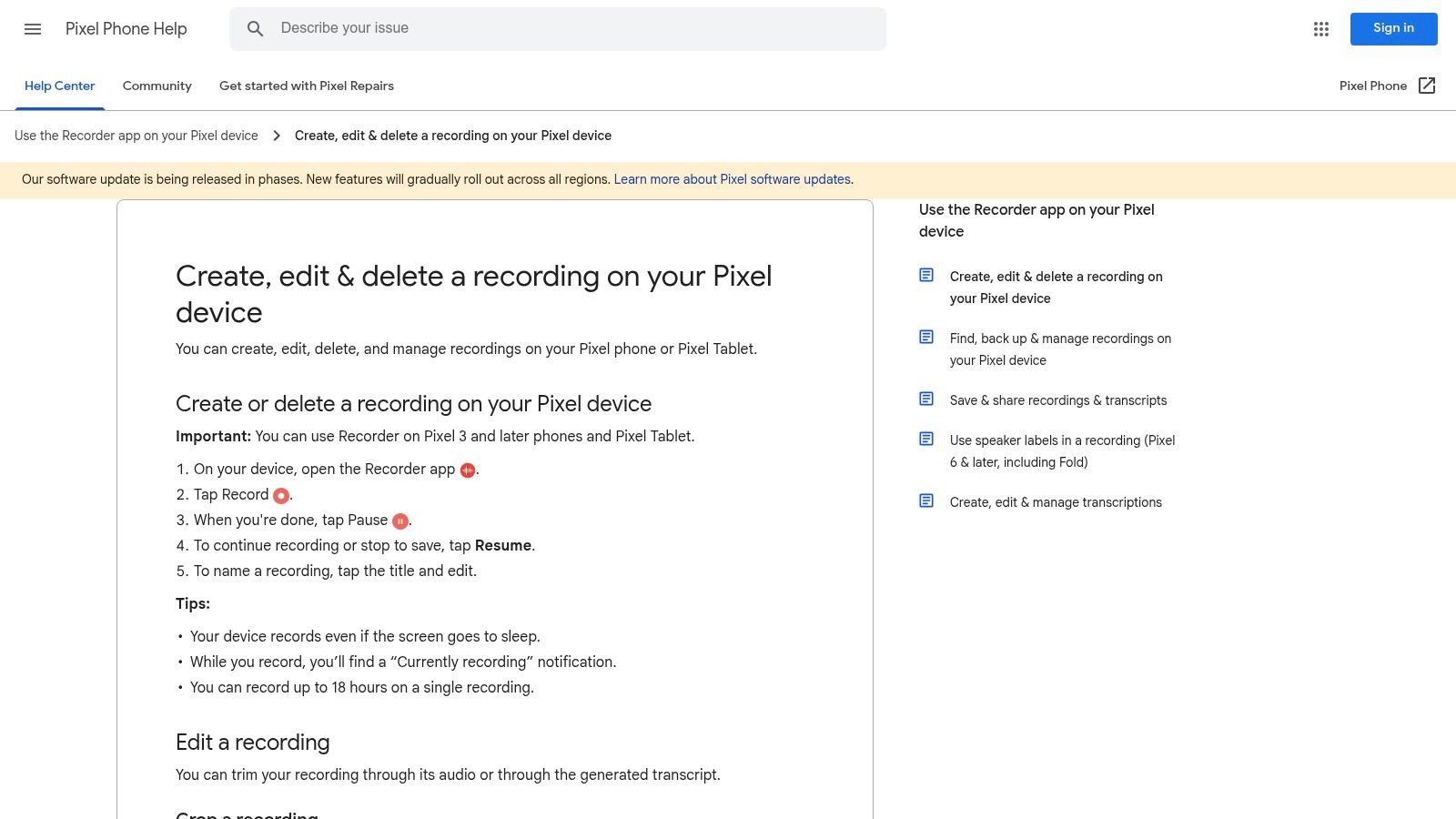 Google Recorder (Pixel phones/tablets)