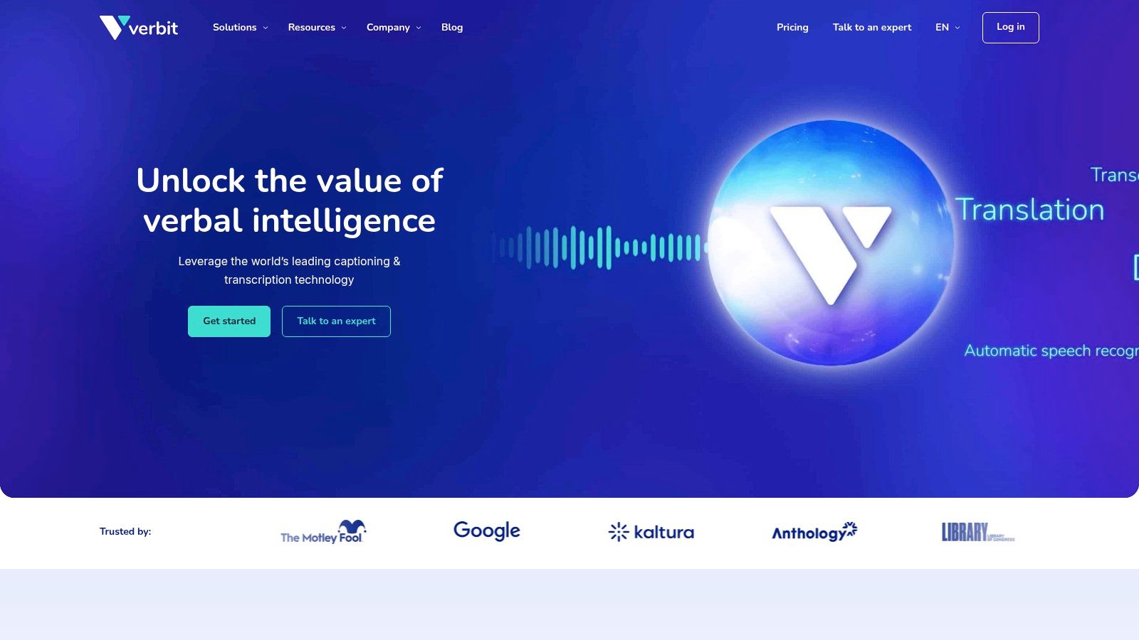 Verbit screenshot