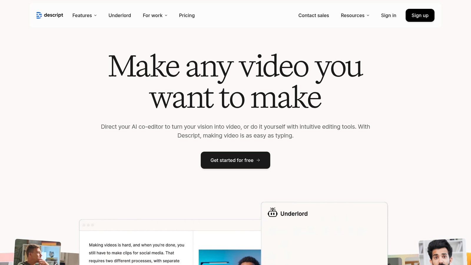 Descript screenshot