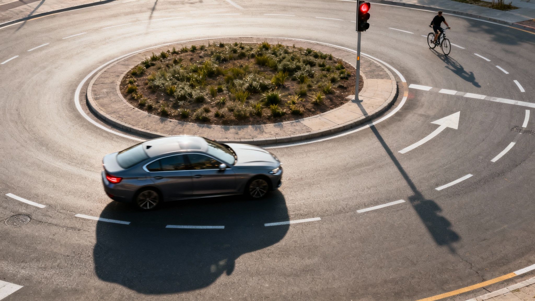 Driver signalling exit in an Ottawa roundabout