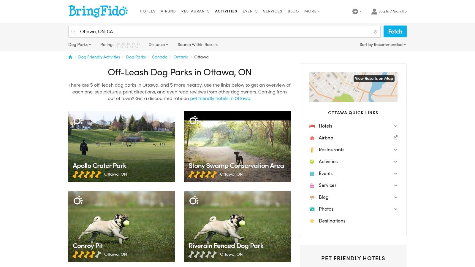BringFido – Off‑Leash Dog Parks in Ottawa