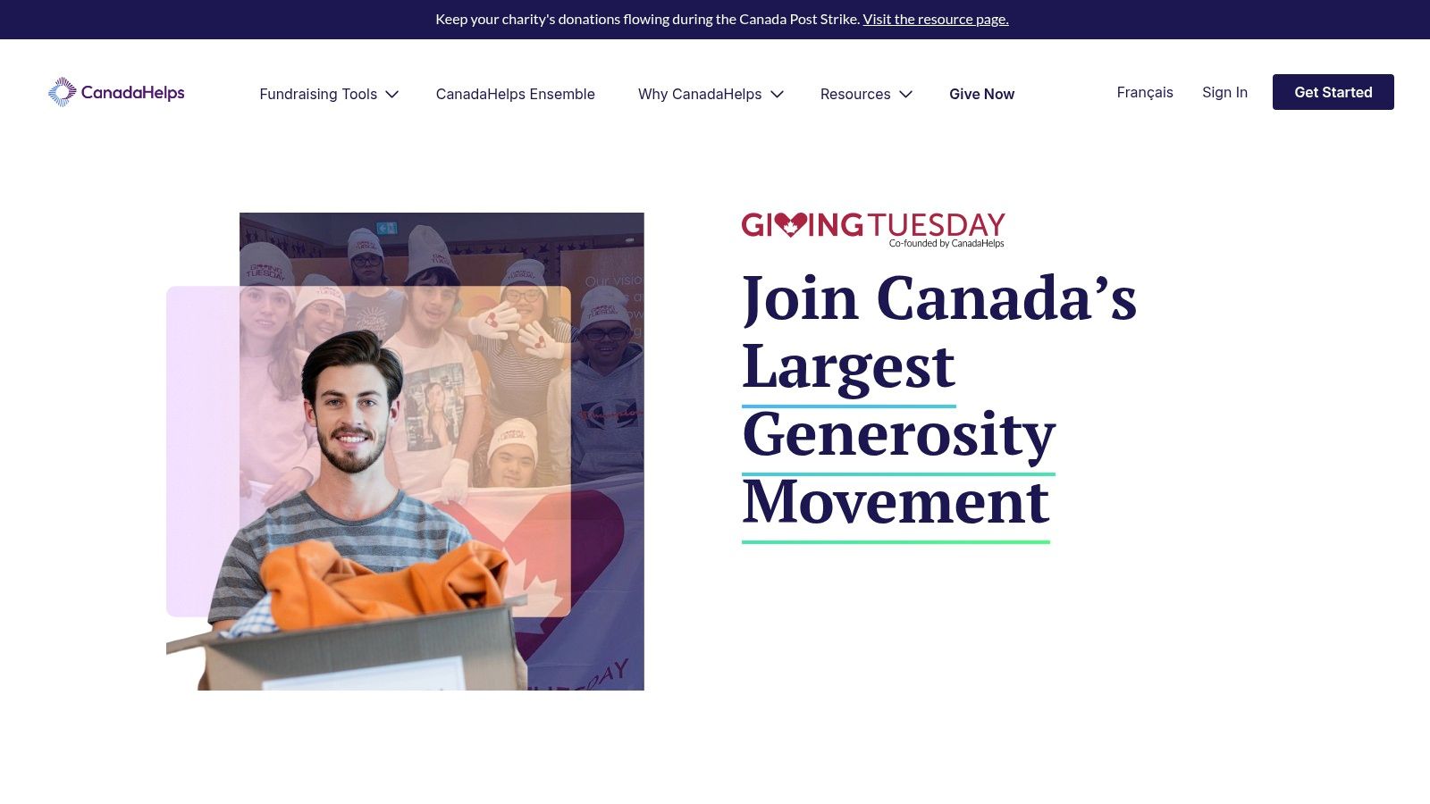 The official logo and branding for GivingTuesday Canada, symbolizing the national movement to promote generosity.