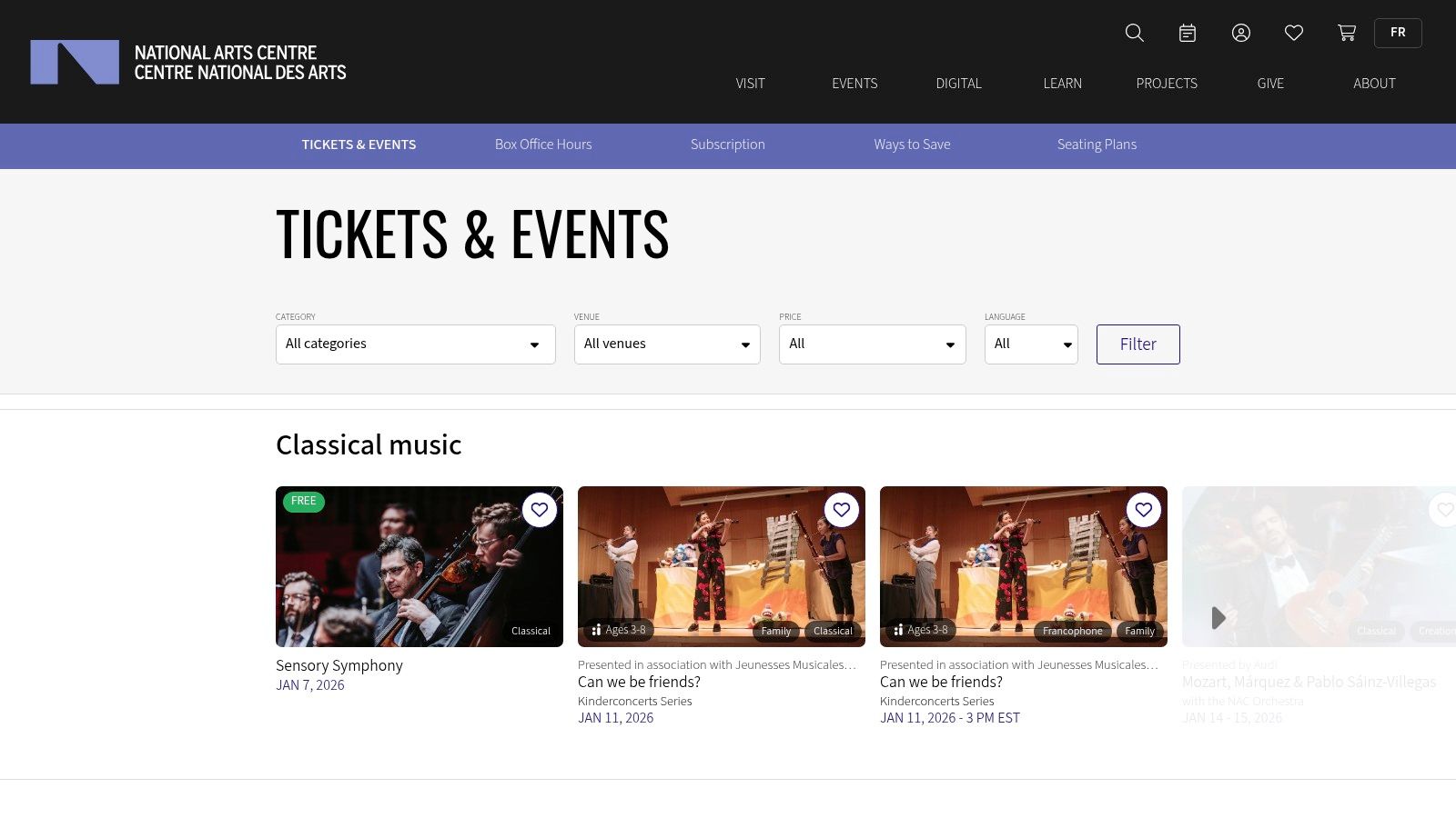 The interior of the National Arts Centre's Southam Hall, showcasing its architectural design before a classical performance.