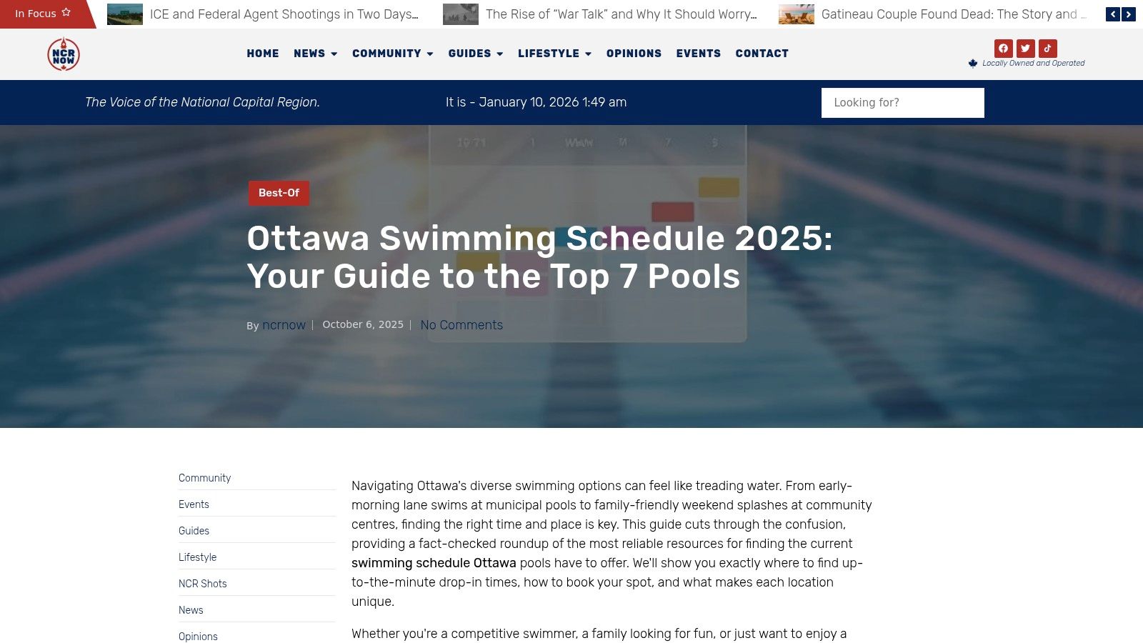 A guide to adult swimming lessons in Ottawa