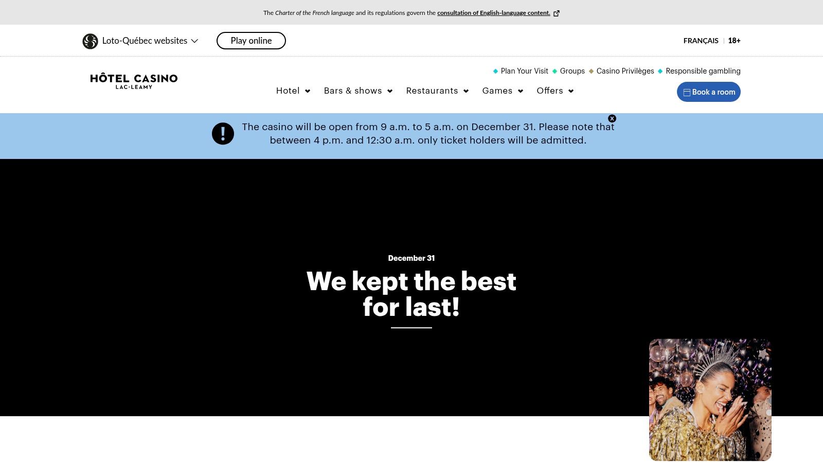 For an All-Night Celebration: Hôtel-Casino du Lac-Leamy (Casinos Loto-Québec)