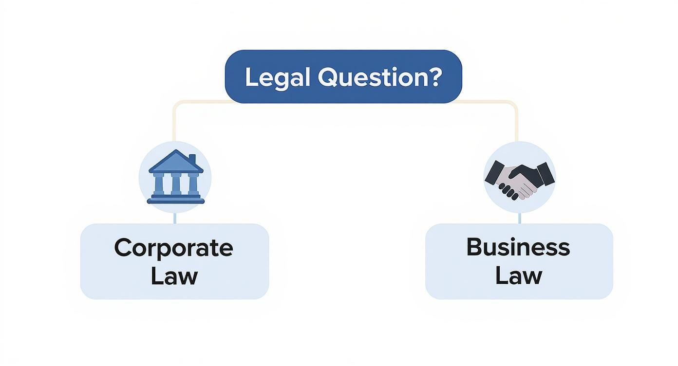 Infographic about corporate and business law