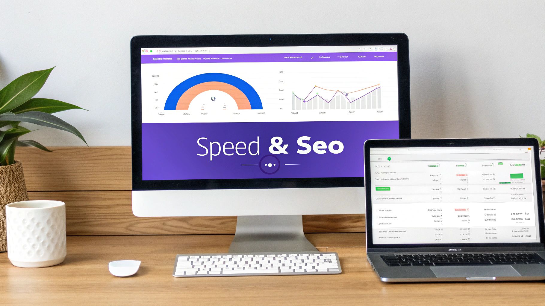 A person at a desk reviewing a pre-launch checklist on a computer screen.