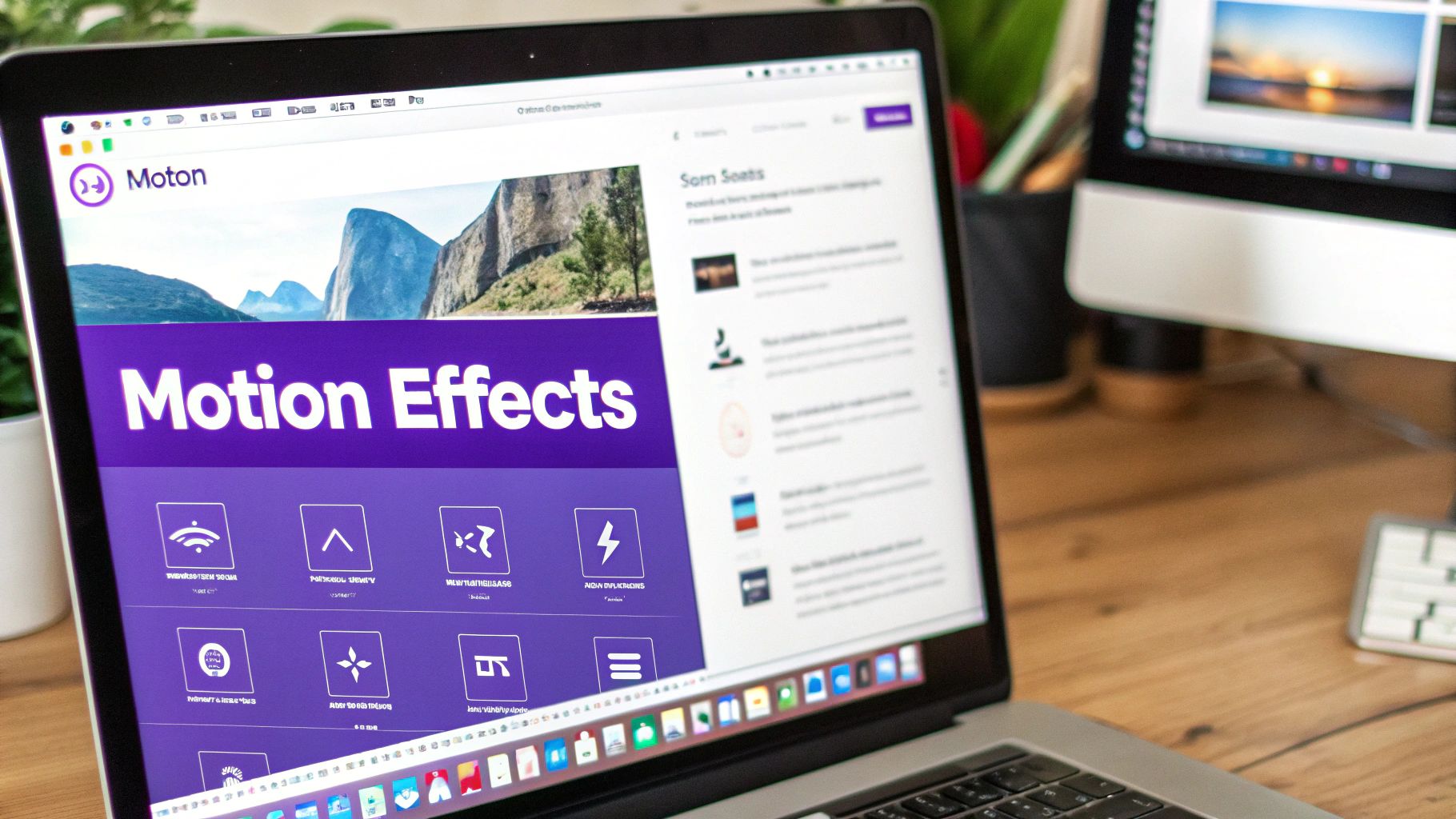 Several Divi modules with scroll effect settings applied, showing different animations.