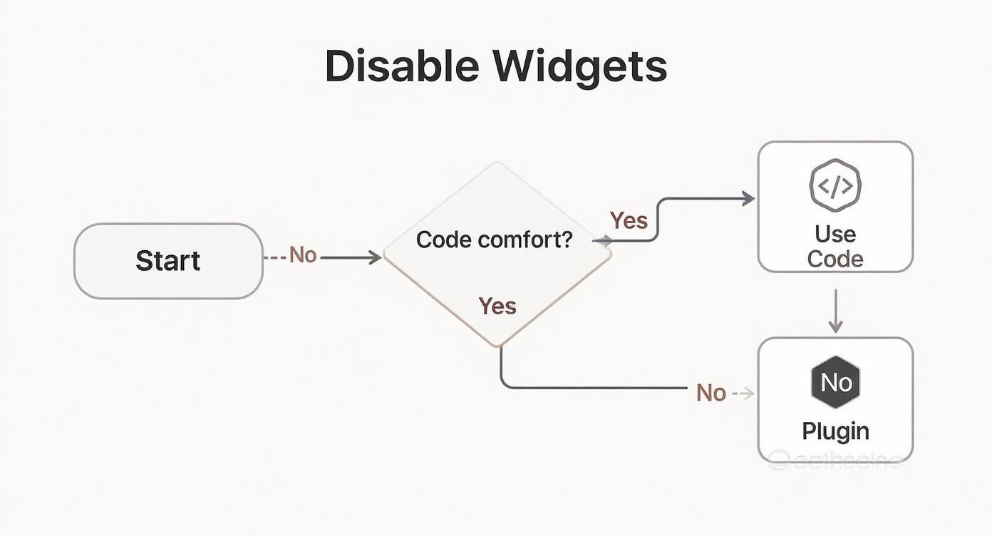 Infographic about how to get rid of widgets