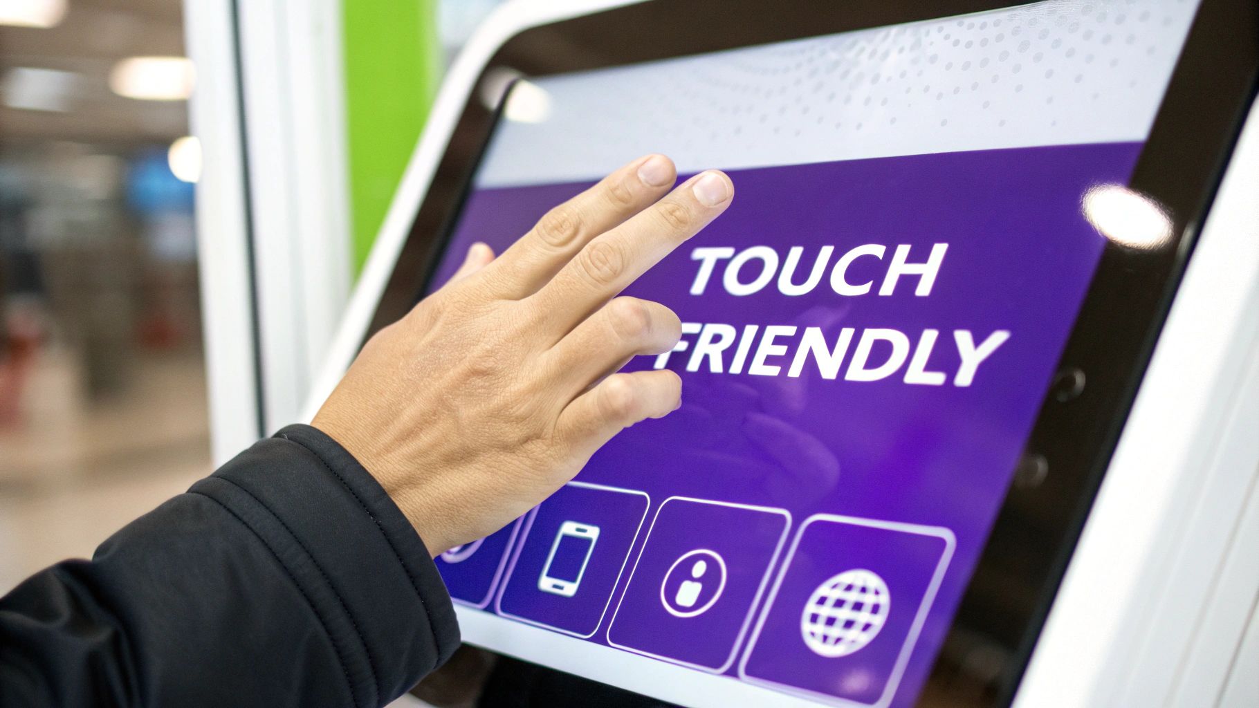 A person interacting with a mobile-friendly website on their smartphone, highlighting the ease of use.