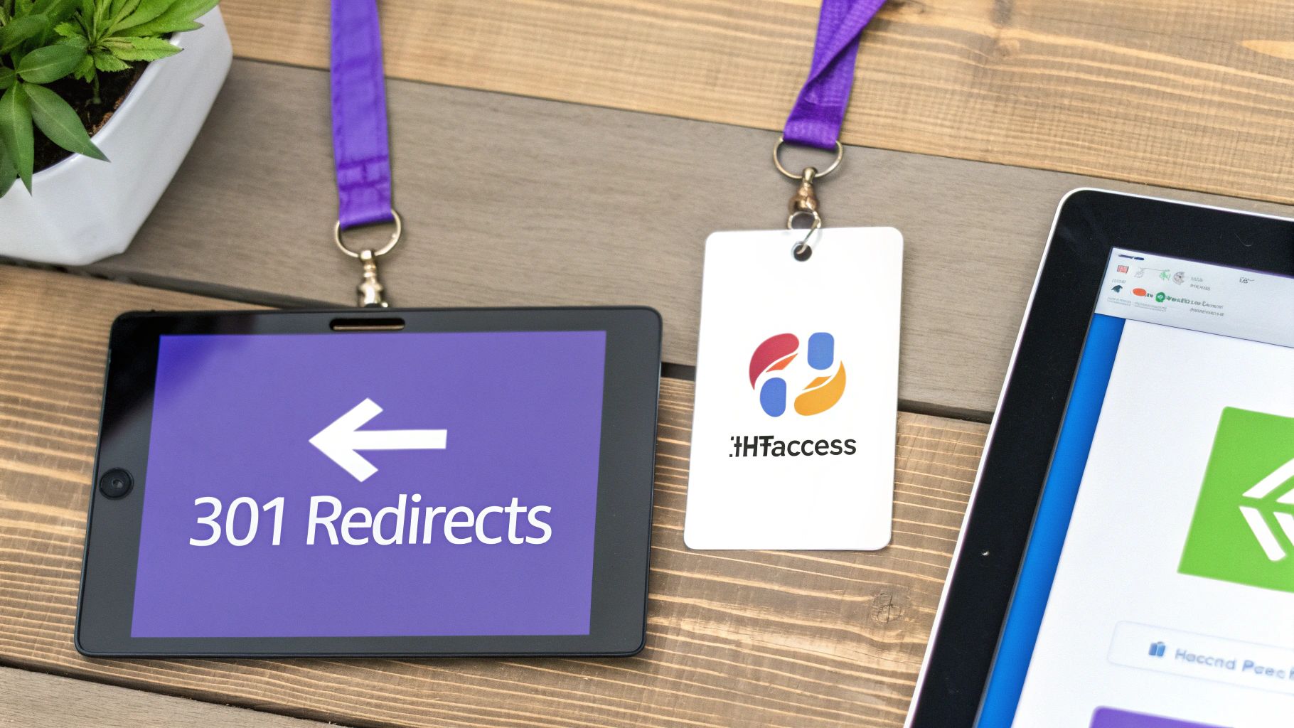 A digital illustration of interconnected nodes and signals, representing the flow of SEO authority and redirects.