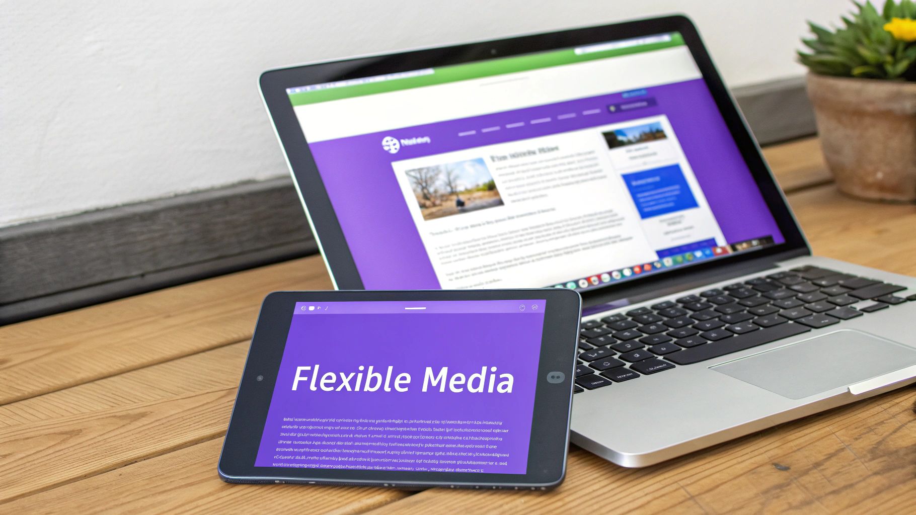 Infographic explaining how flexible images work in responsive design