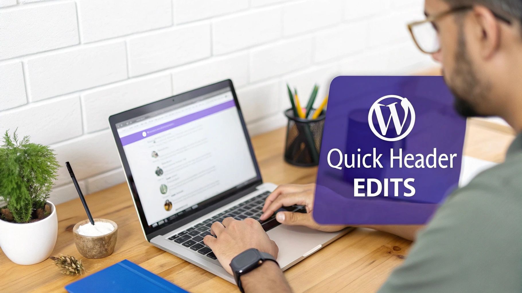 A visual of the Elementor editor interface showing header elements being dragged and dropped.
