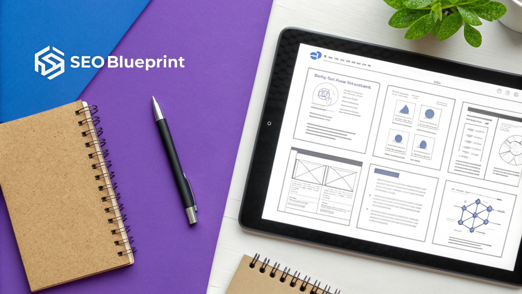 A designer at a desk creating an advanced website layout with the Divi Theme Builder.