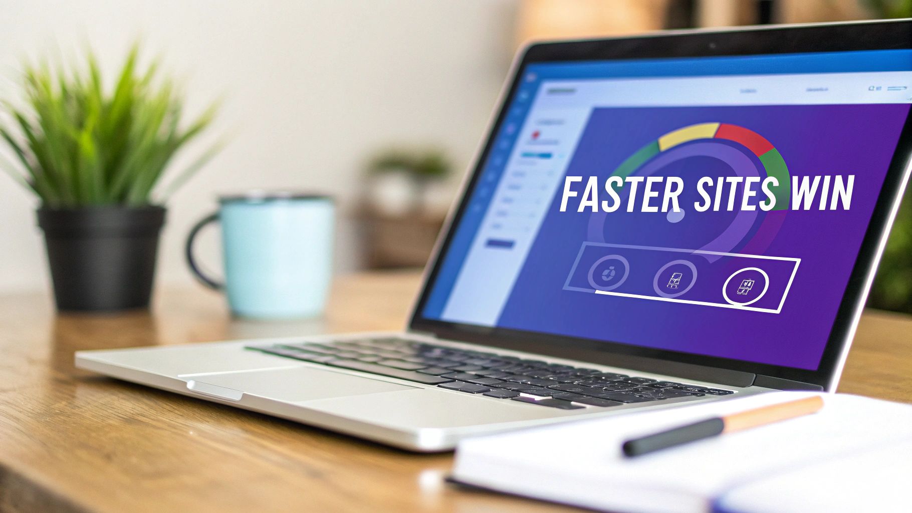 A person interacting with a futuristic digital interface showing performance metrics and charts.