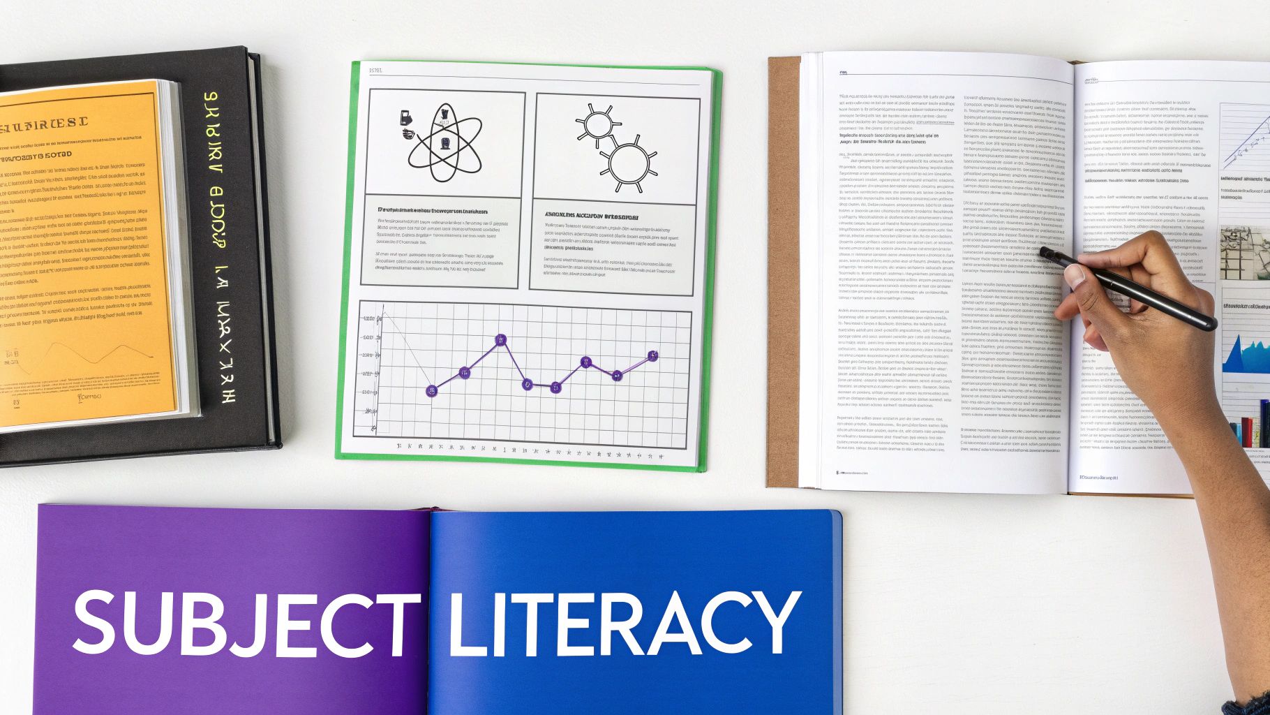 A person pointing at a whiteboard covered in question marks, symbolizing common questions.